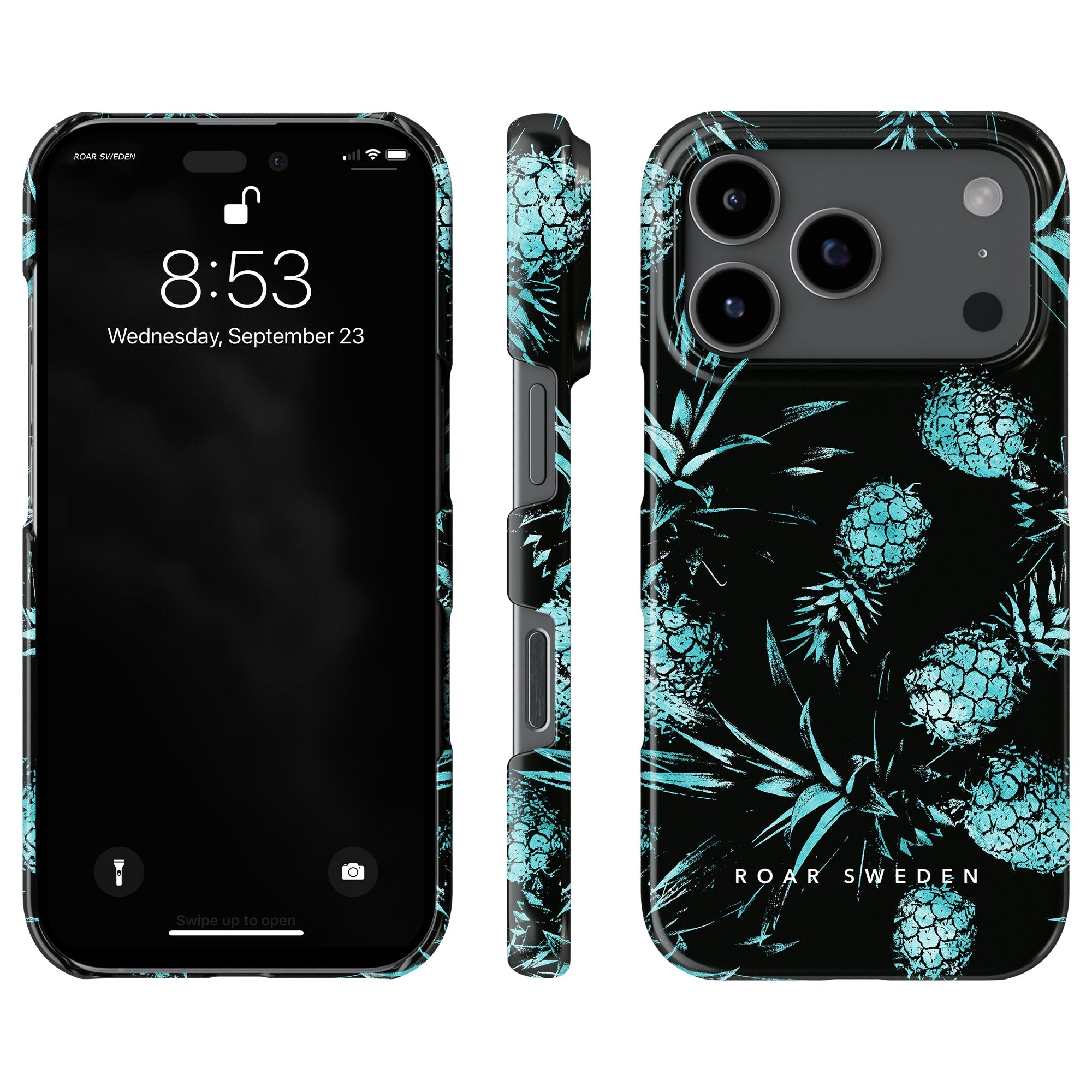 Slim mobilskal – Turquoise Pineapples