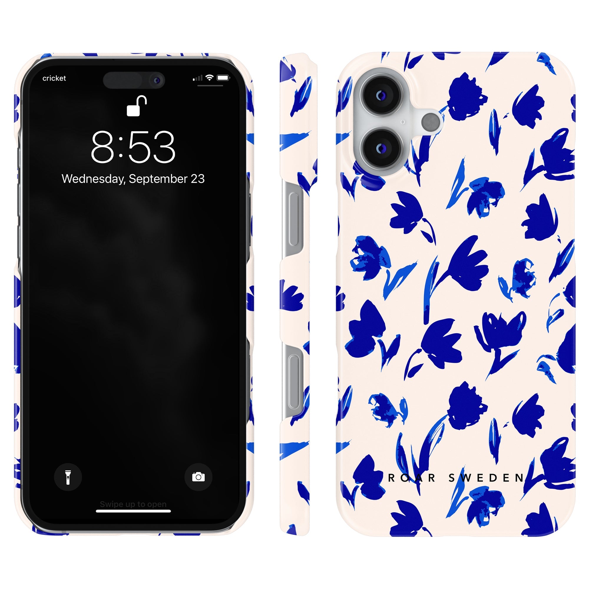 Slim mobilskal – Blue Flowers
