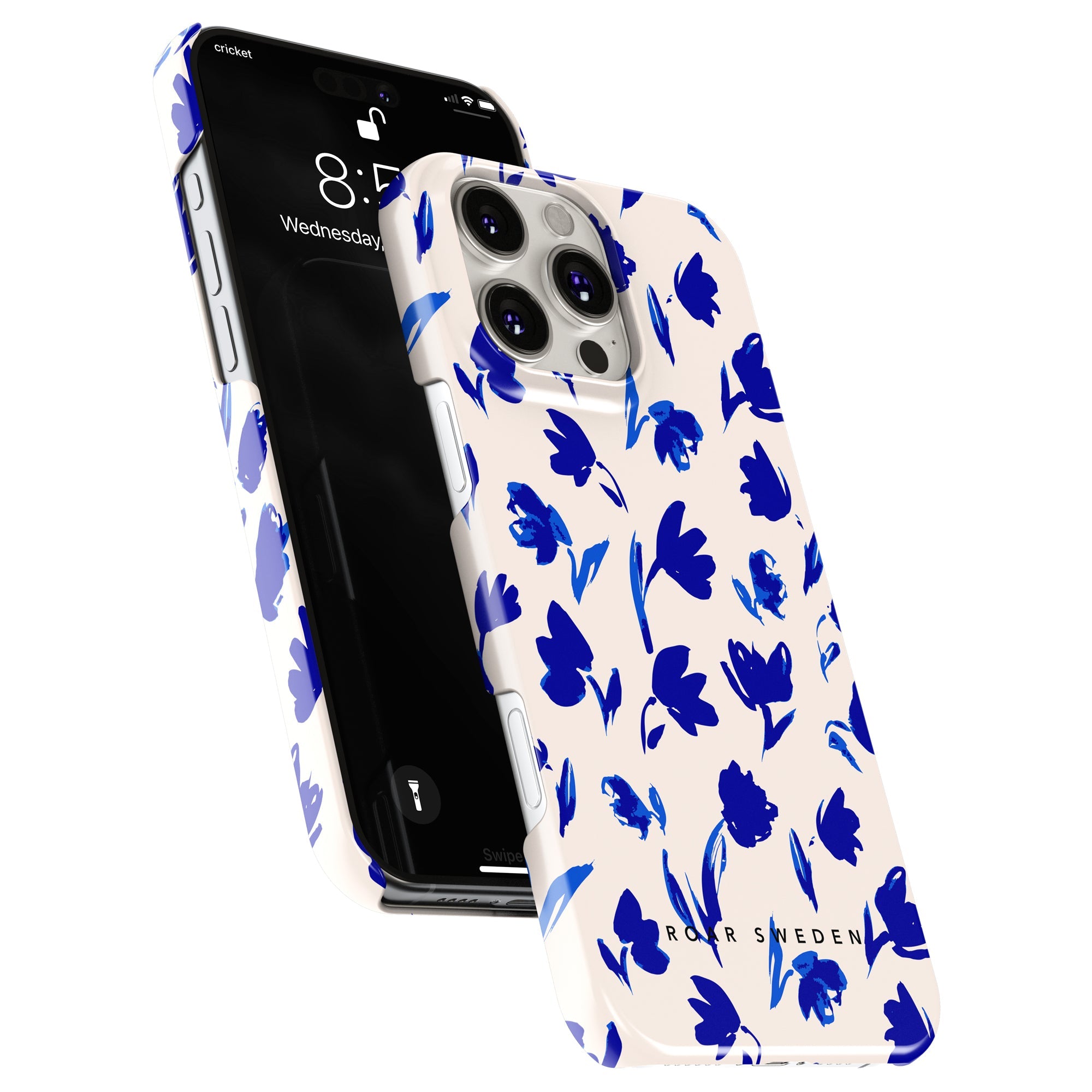 Slim mobilskal – Blue Flowers