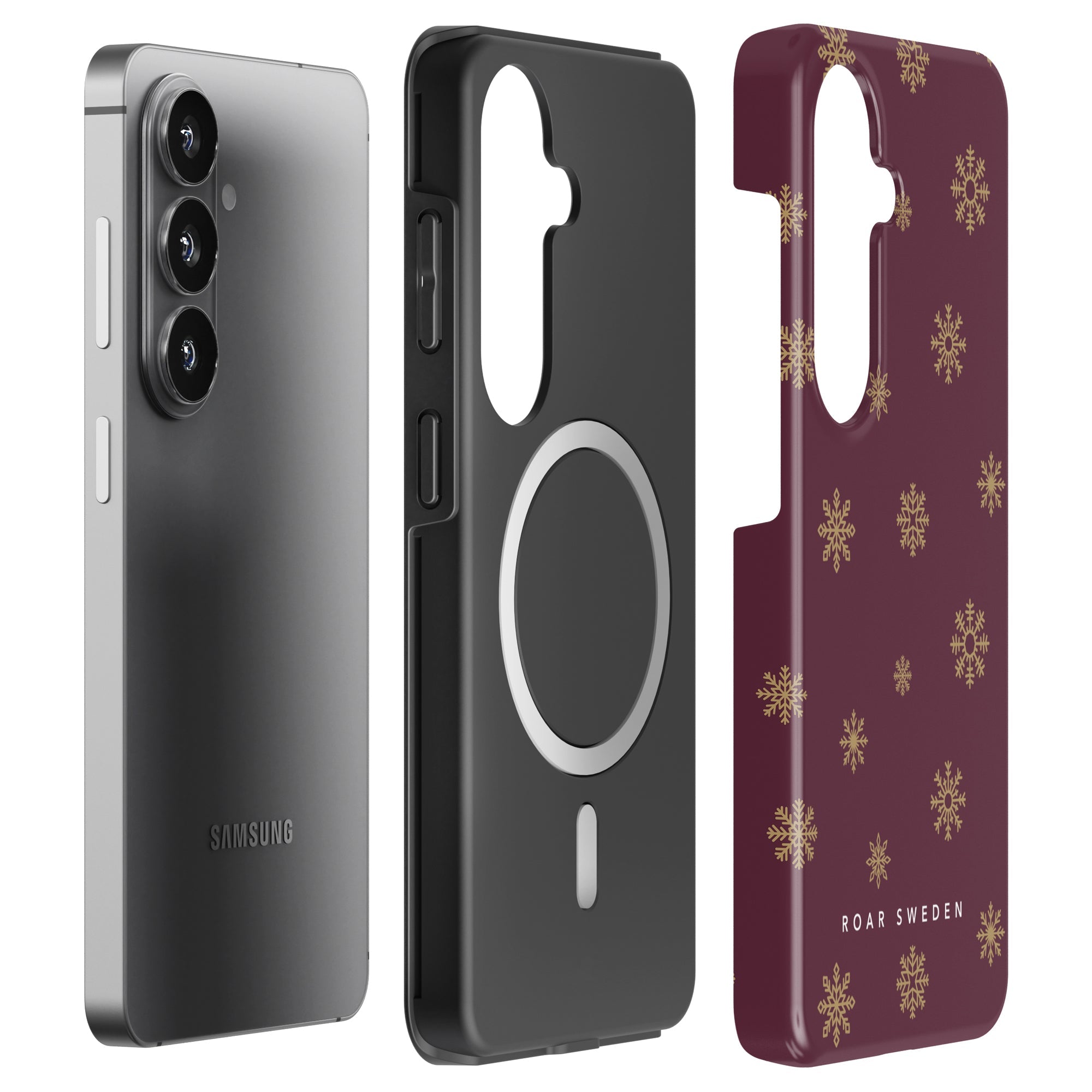 Burgundy Snowflake - Magnetic Tough Phone Case