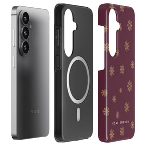 Burgundy Snowflake - Magnetic Tough Phone Case
