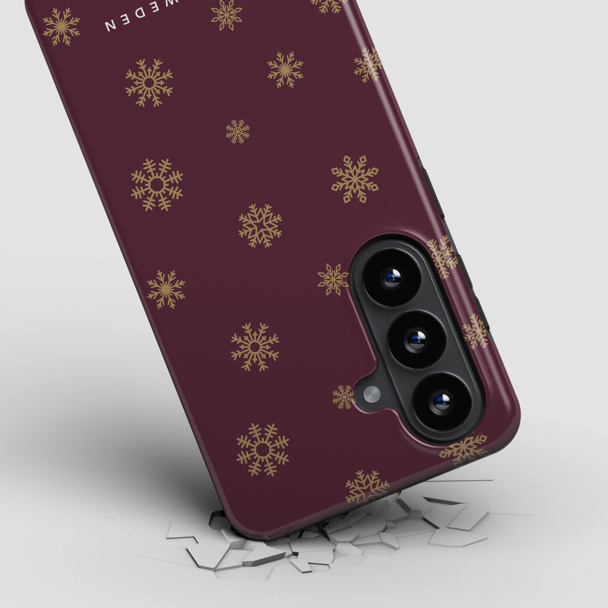 Burgundy Snowflake - Magnetic Tough Phone Case