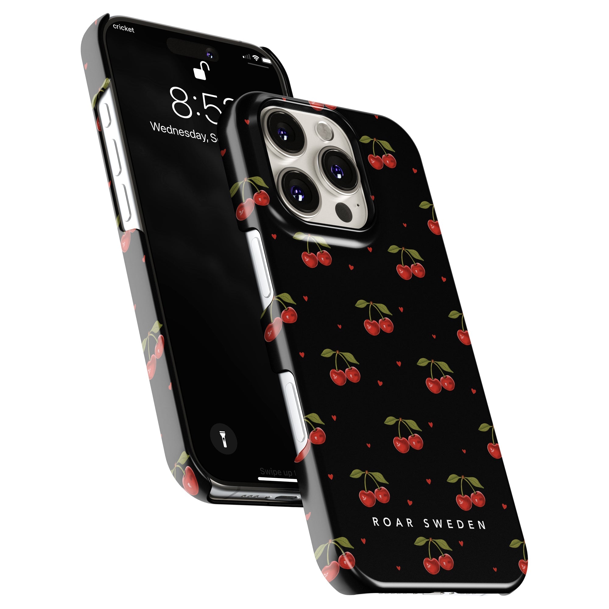 Slim mobilskal – Cherry Black