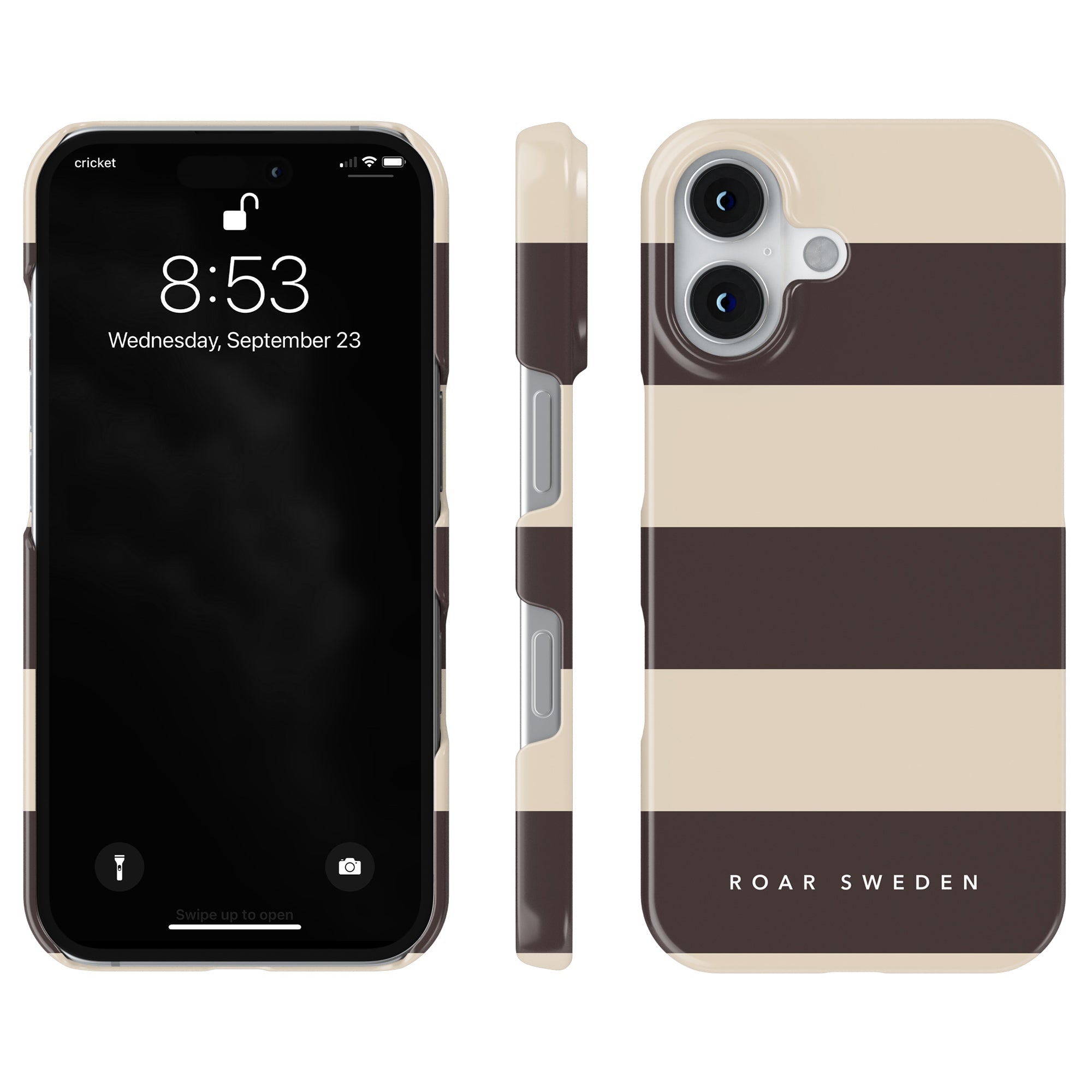 Slim mobilskal – Cocoa Stripes