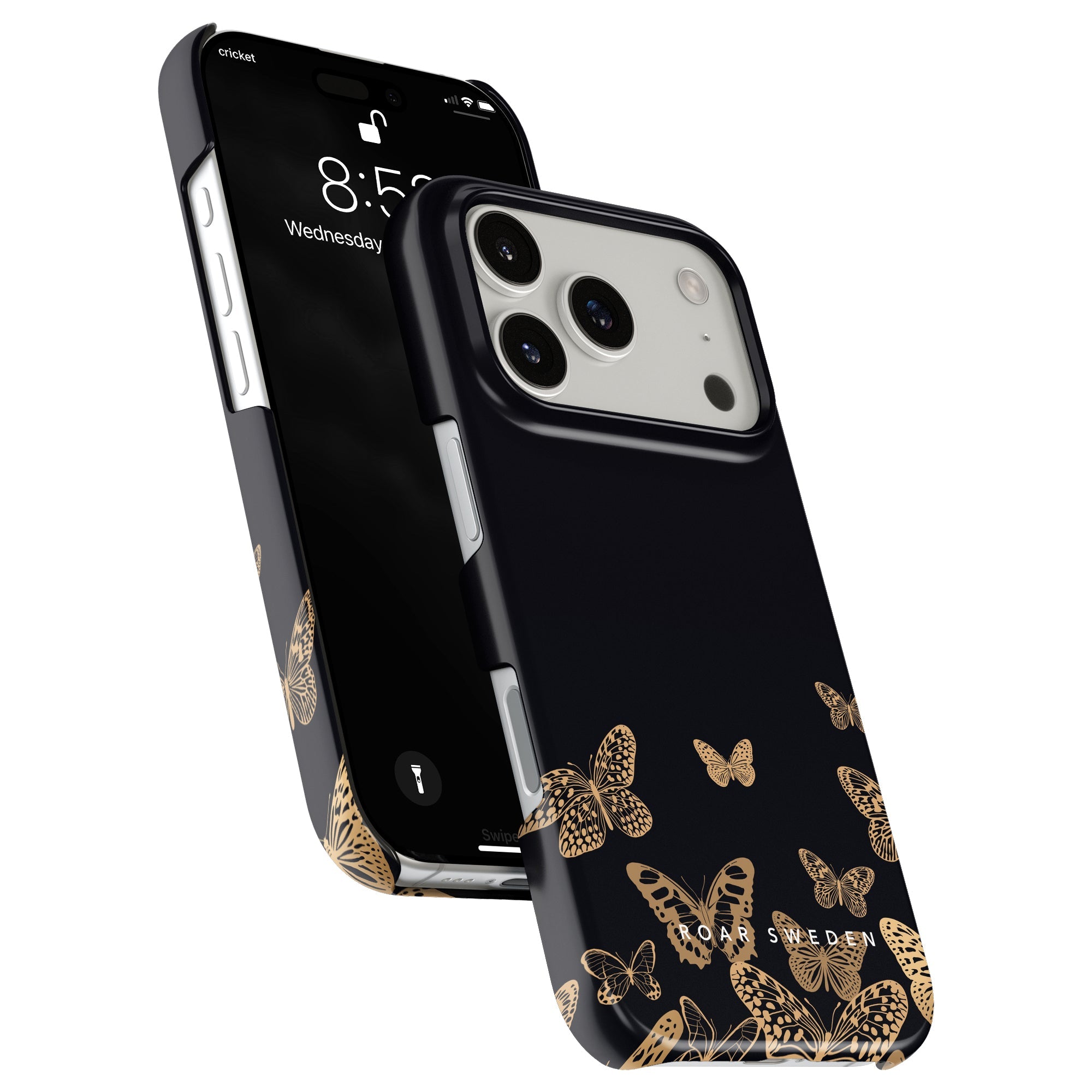Slim mobilskal – Golden Butterflies