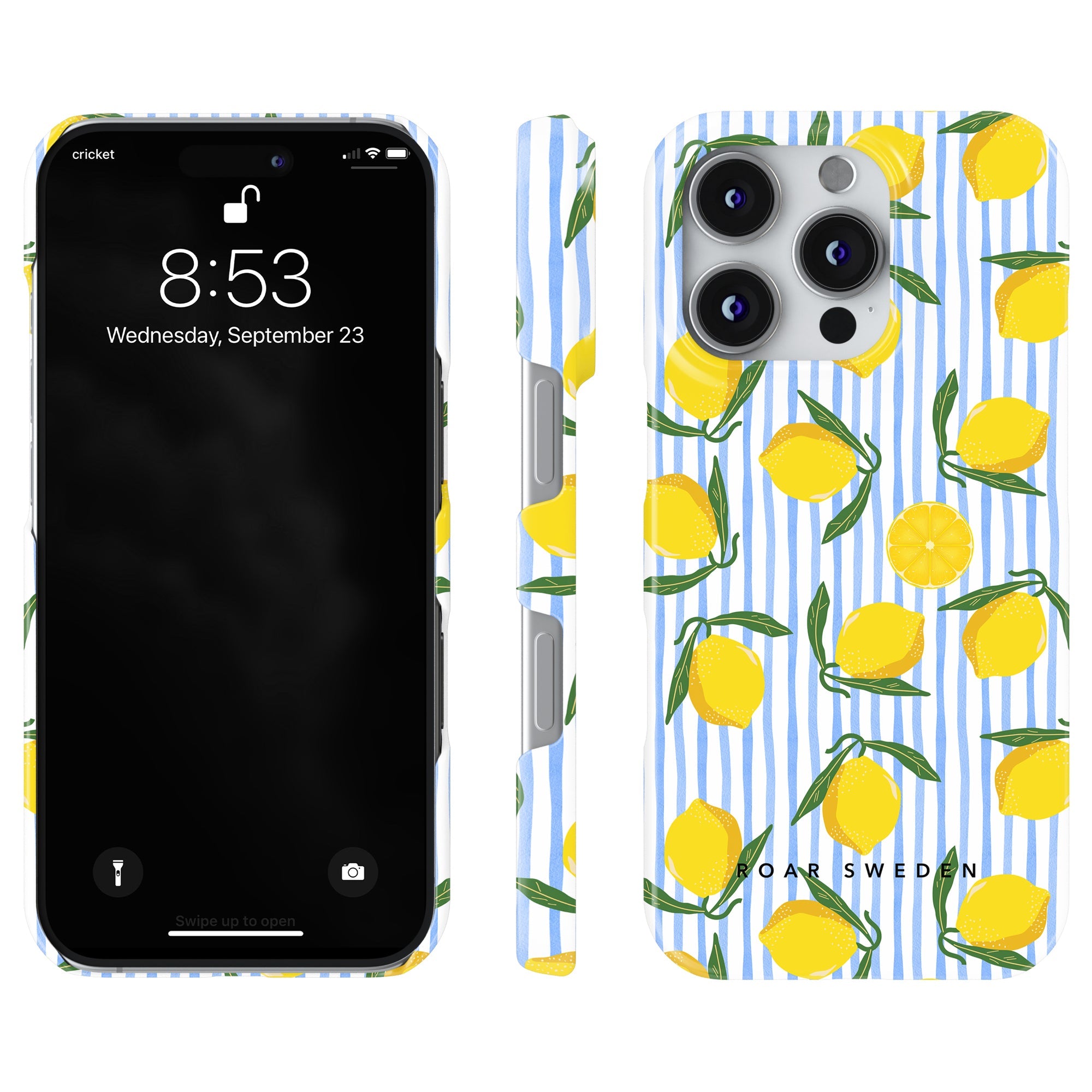 Slim mobilskal – Lemon Stripes