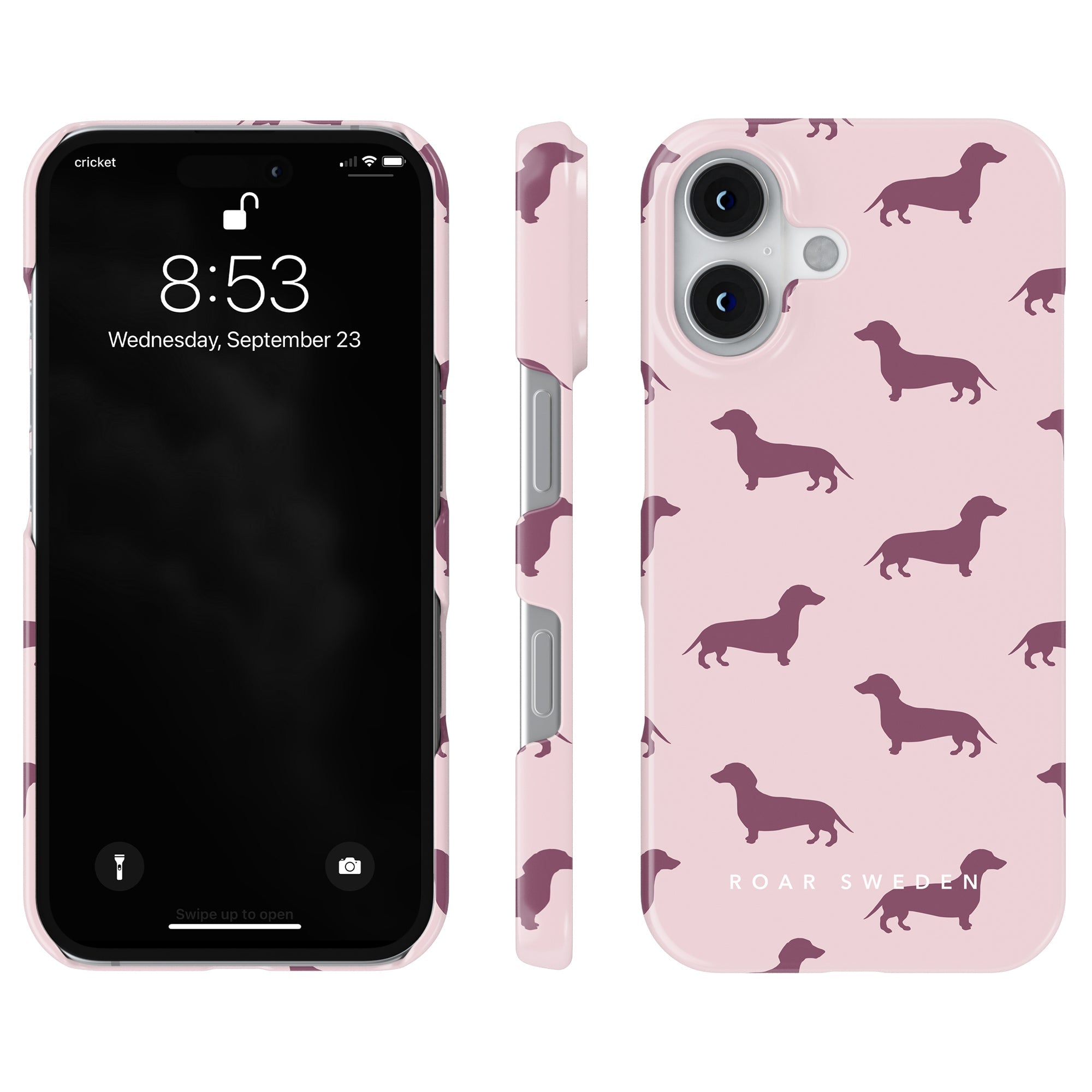 Slim mobilskal – Pink Dachshund