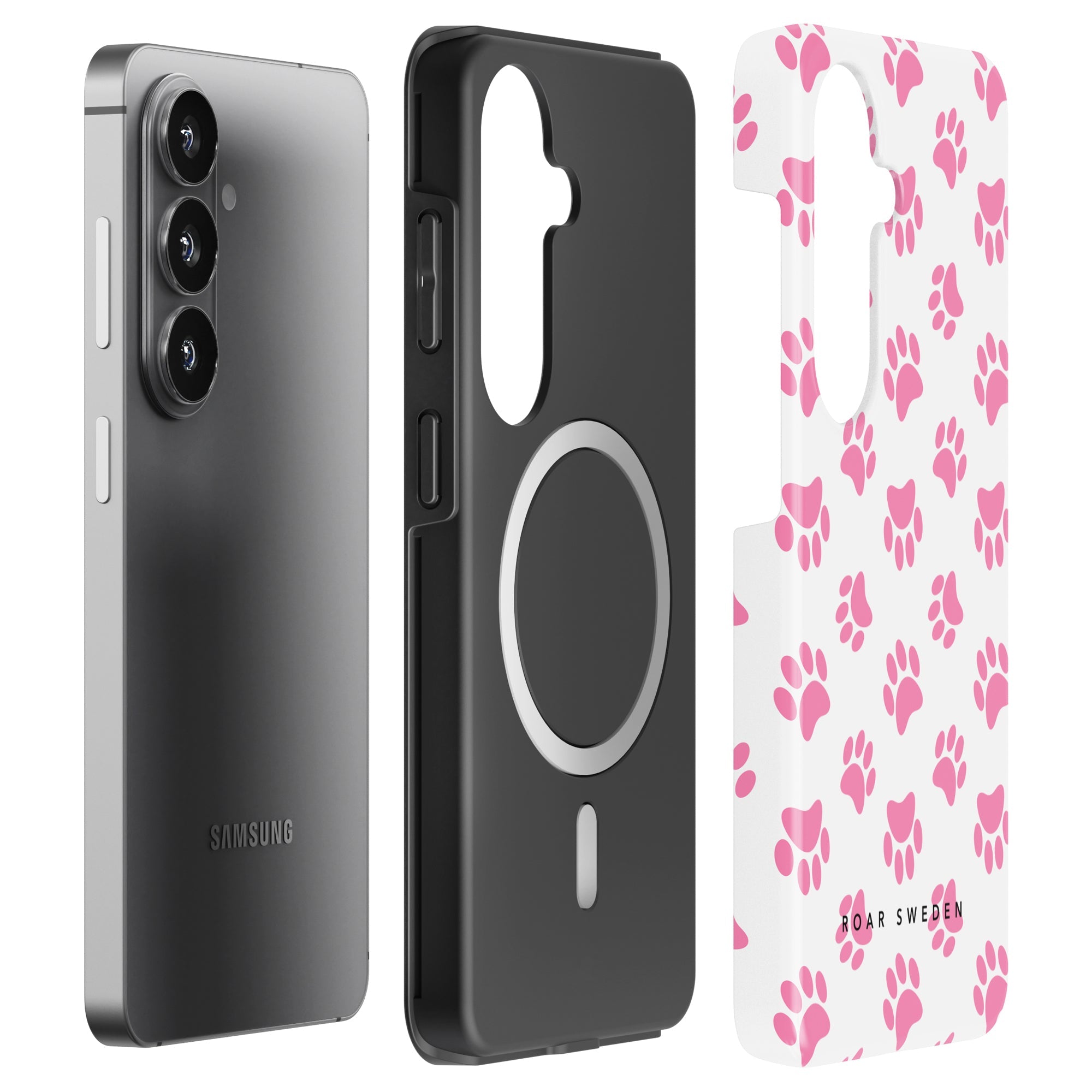 Pink Paws - Magnetic Tough Phone Case - Roar Sweden