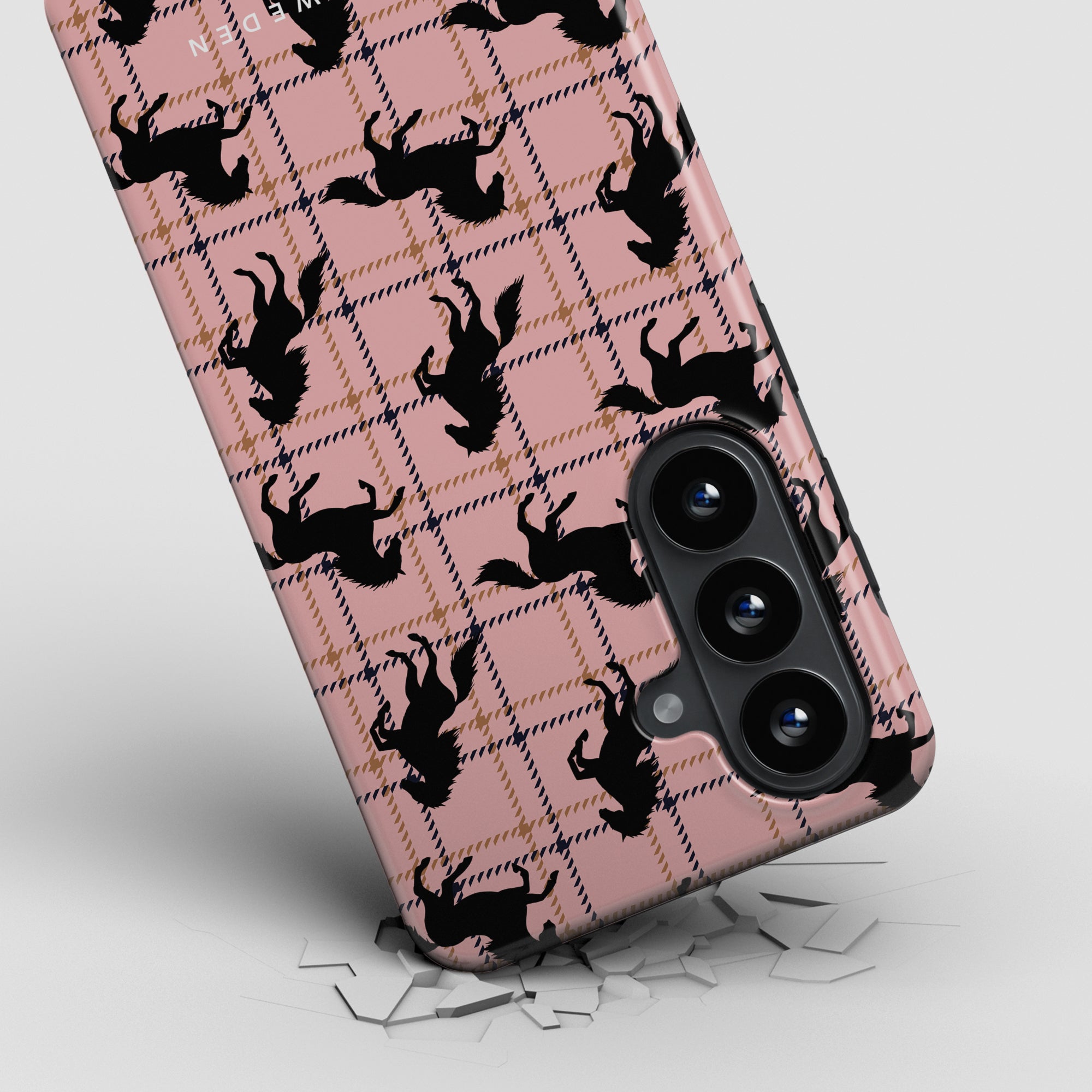 Tough mobilskal – Plaid Horse Pink