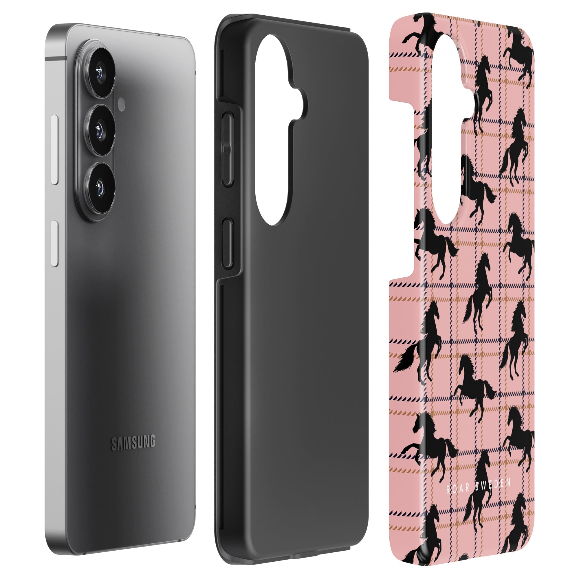 Tough mobilskal – Plaid Horse Pink