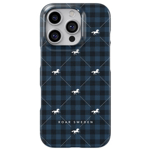 Plaid Horse Blue - Slim case