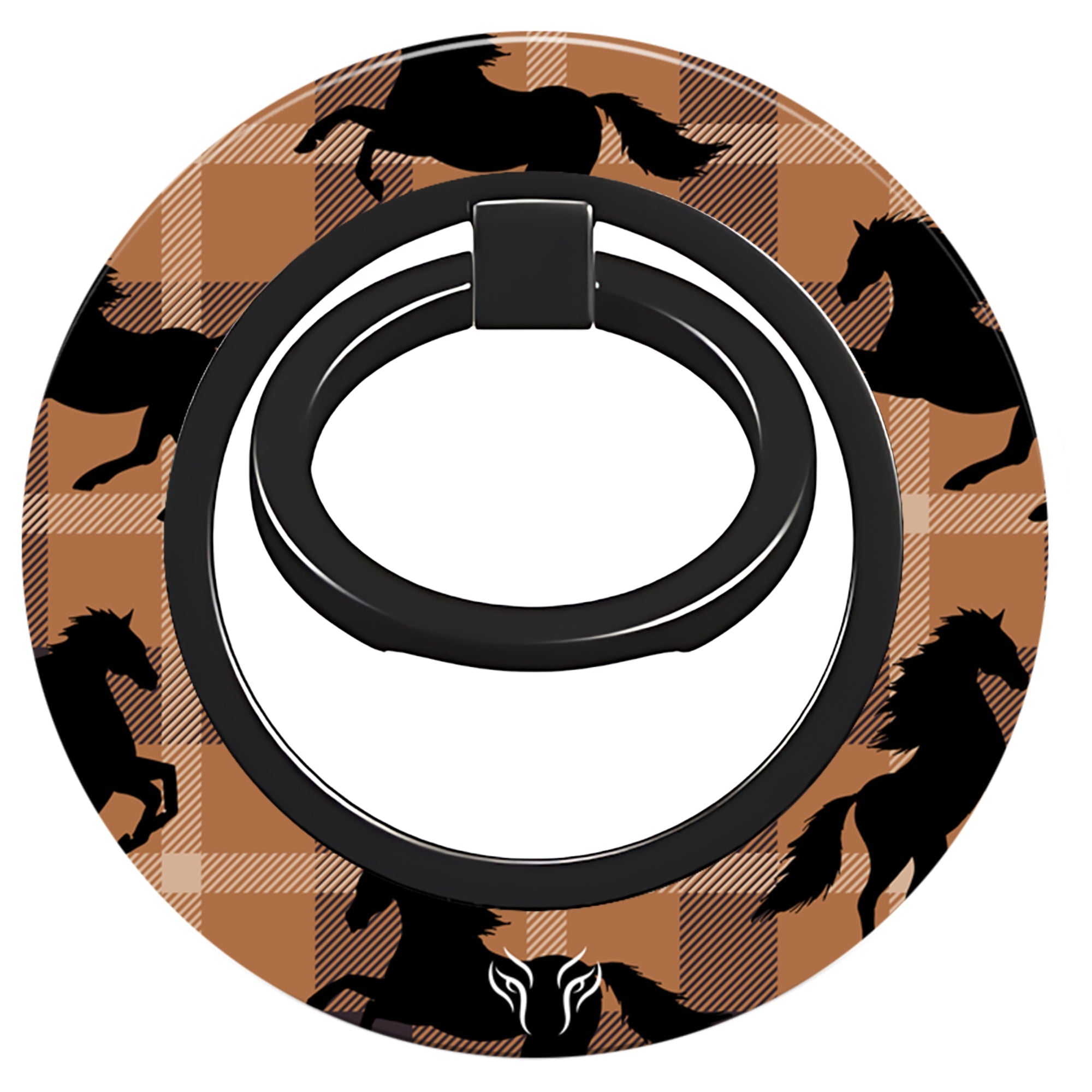 Plaid Horse Brown - Magnetring – magnetring för mobil