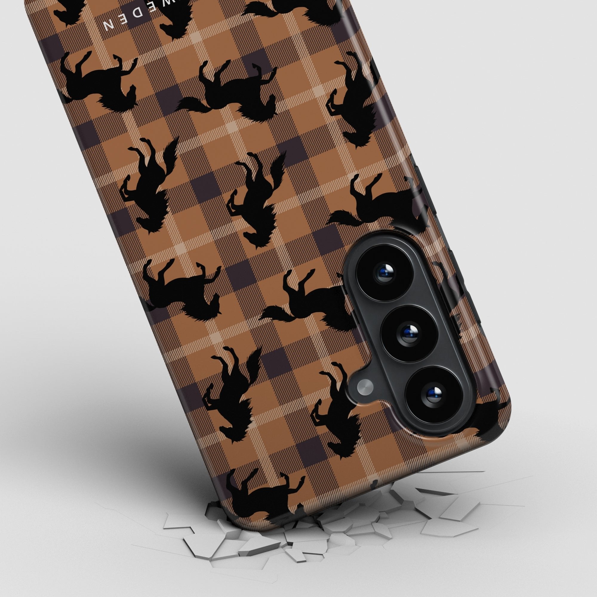 Plaid Horse Brown - Magnetic Tough Phone Case - Roar Sweden