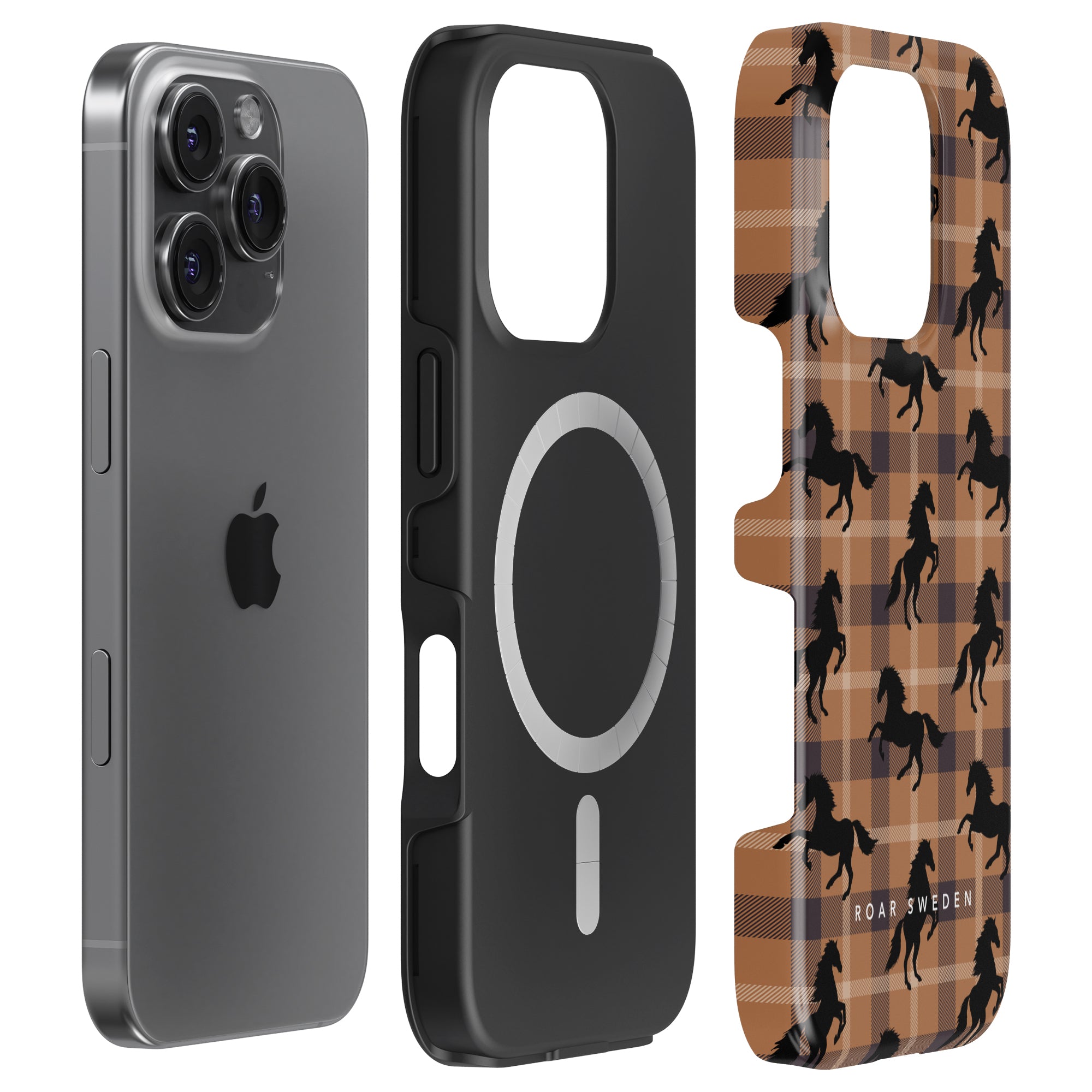 Plaid Horse Brown - Magsafe Tough Case - Roar Sweden