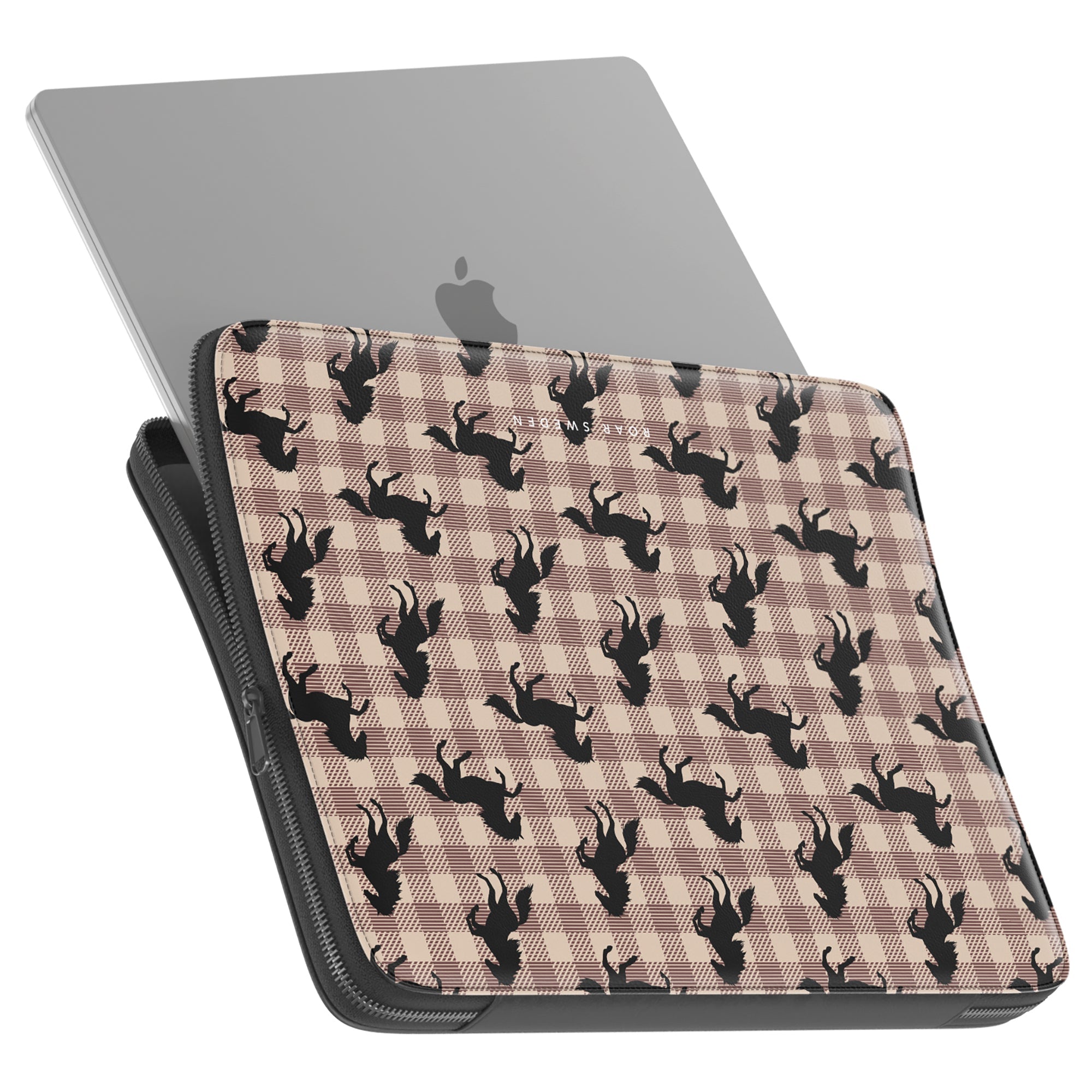 Plaid Horse Light Brown - Laptopfodral - Roar Sweden