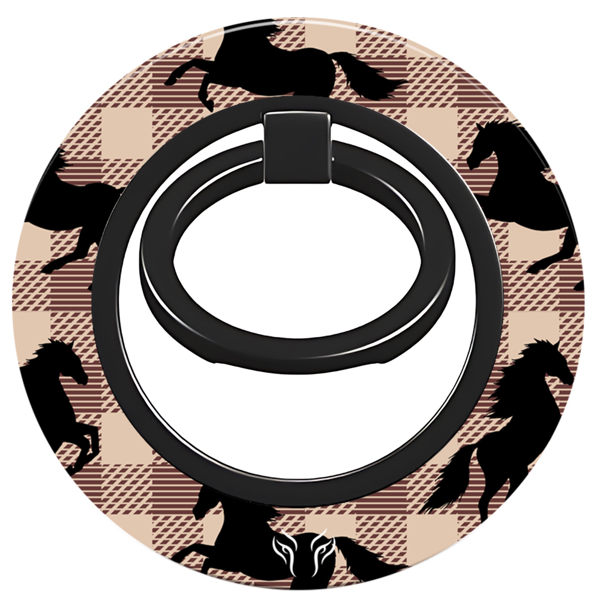 Plaid Horse Light Brown - Magnetring – magnetring för mobil