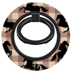 Plaid Horse Light Brown - Magnetring – magnetring för mobil