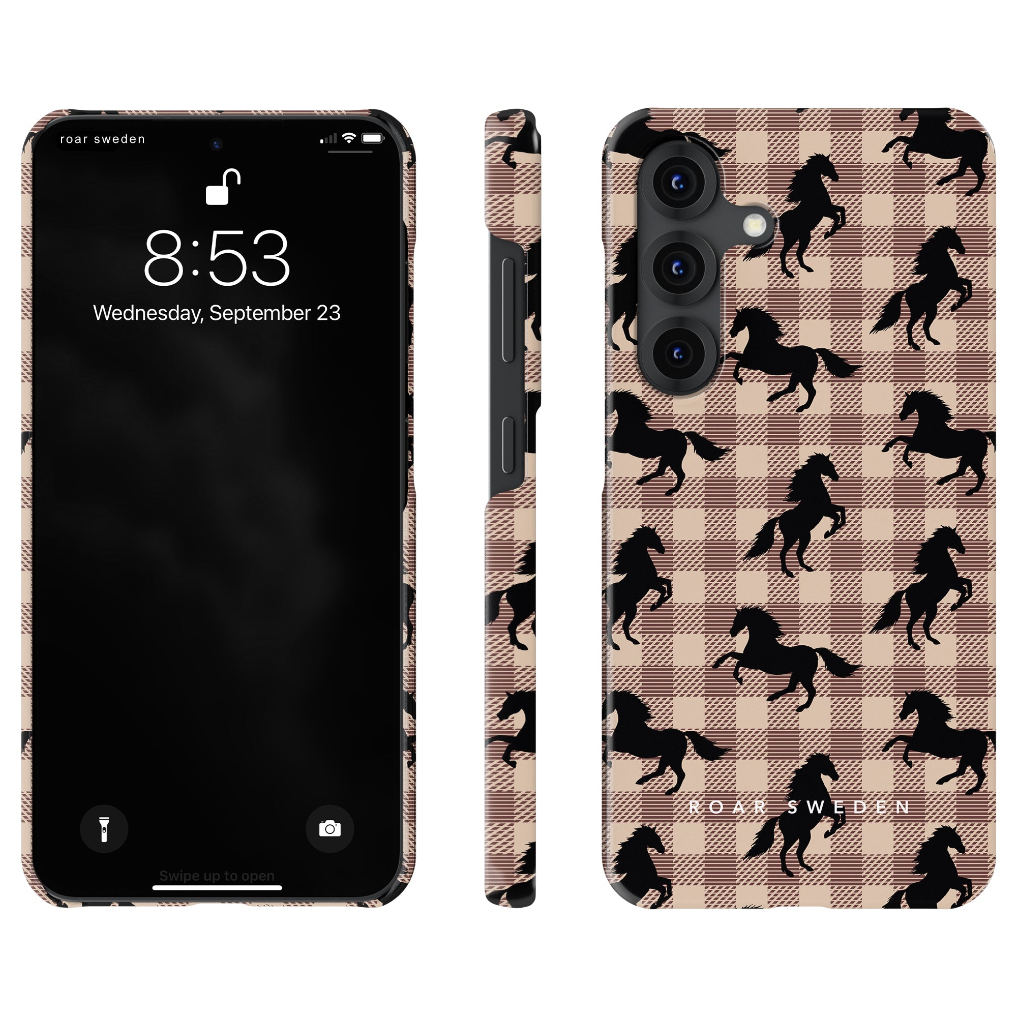 Plaid Horse Light Brown - Slim case - Roar Sweden