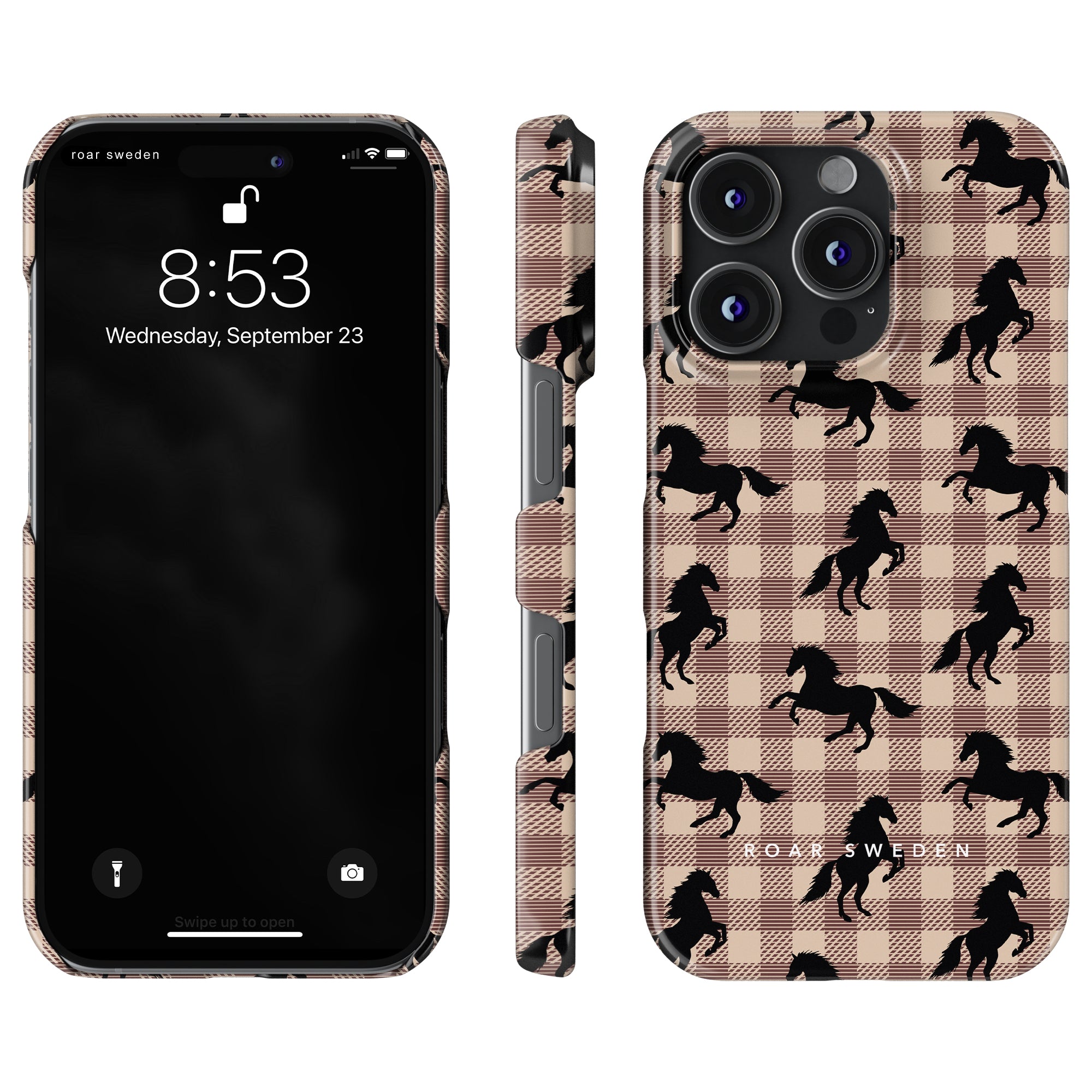 Plaid Horse Light Brown - Slim case - Roar Sweden