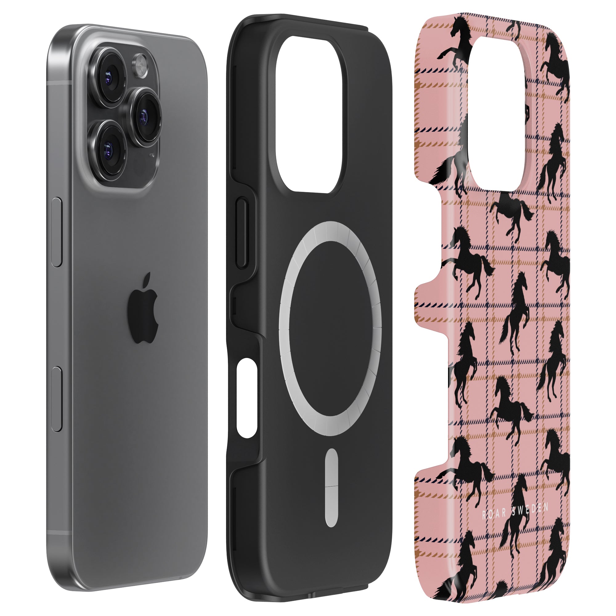 Plaid Horse Pink - Magsafe Tough Case - Roar Sweden