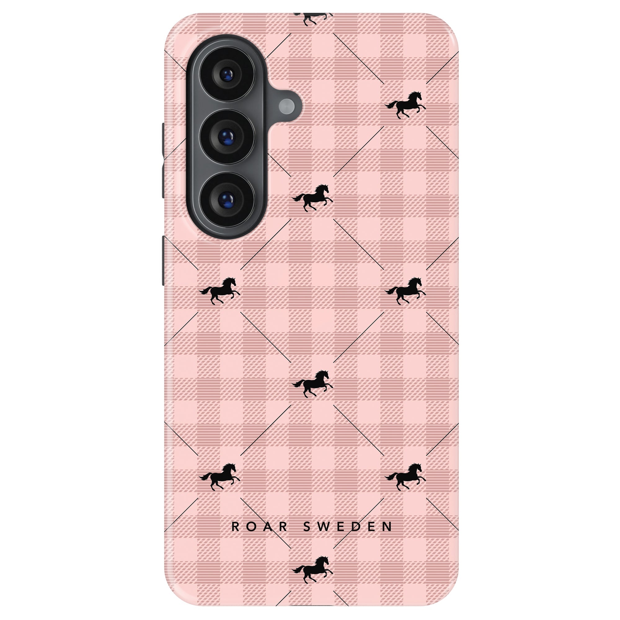 Plaid Horse Rosy - Magnetic Tough Phone Case - Roar Sweden