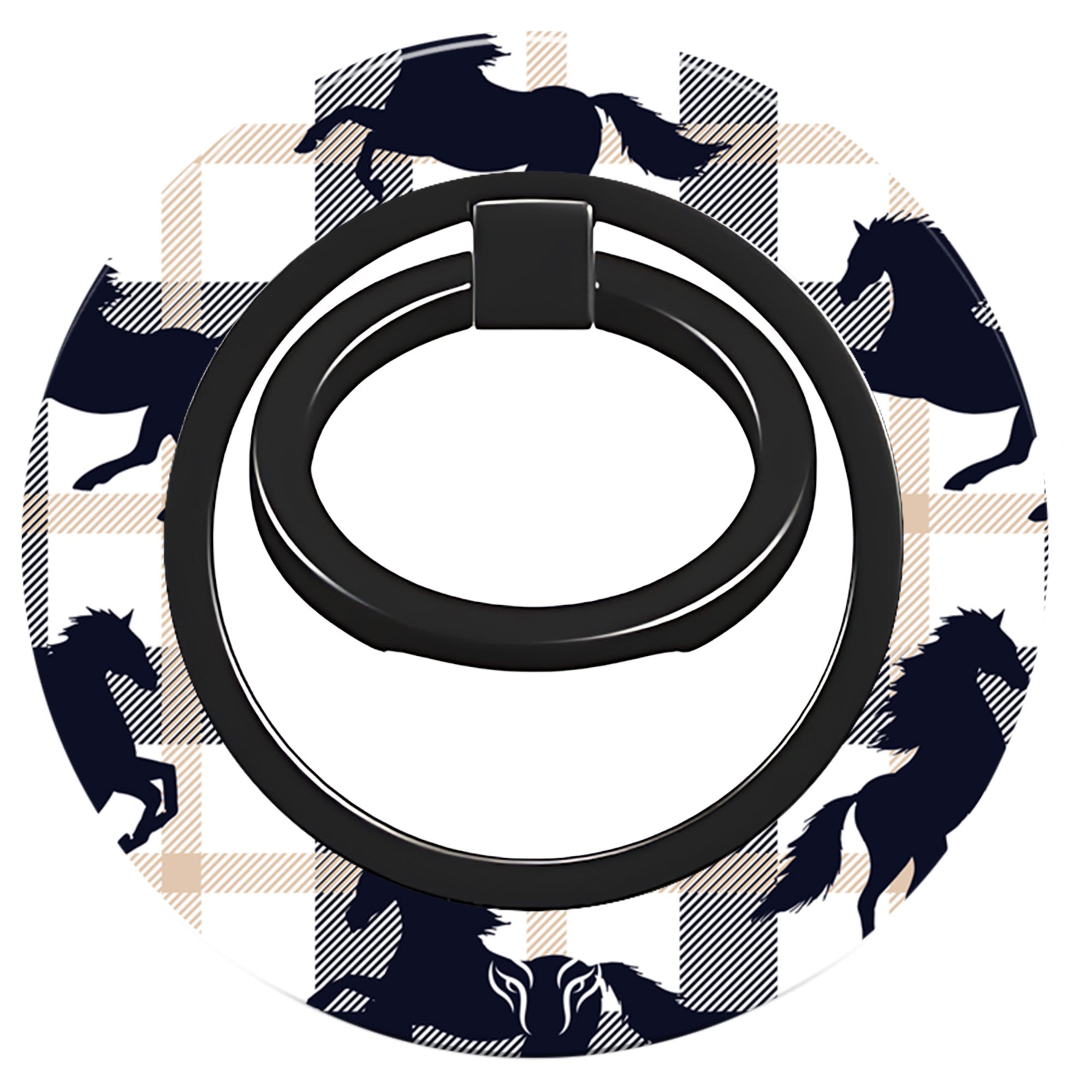 Plaid Horse White - Magnetring – magnetring för mobil