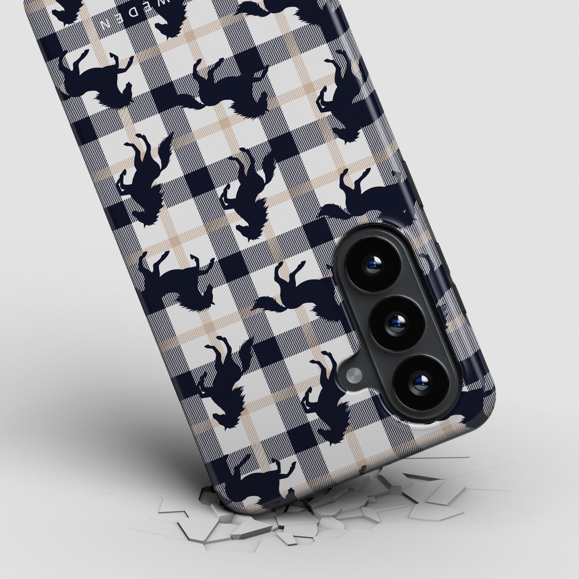 Plaid Horse White - Magnetic Tough Phone Case - Roar Sweden