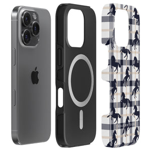 Plaid Horse White - Magsafe Tough Case