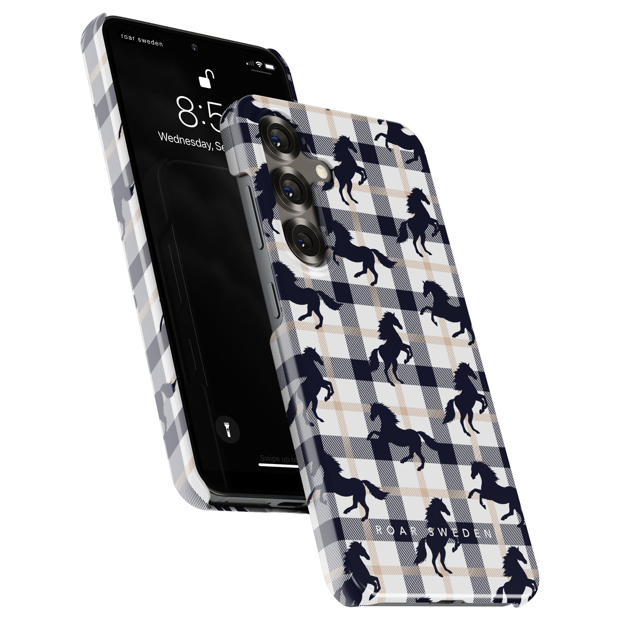 Plaid Horse White - Slim case - Roar Sweden
