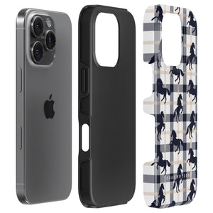 Plaid Horse White - Tough Case