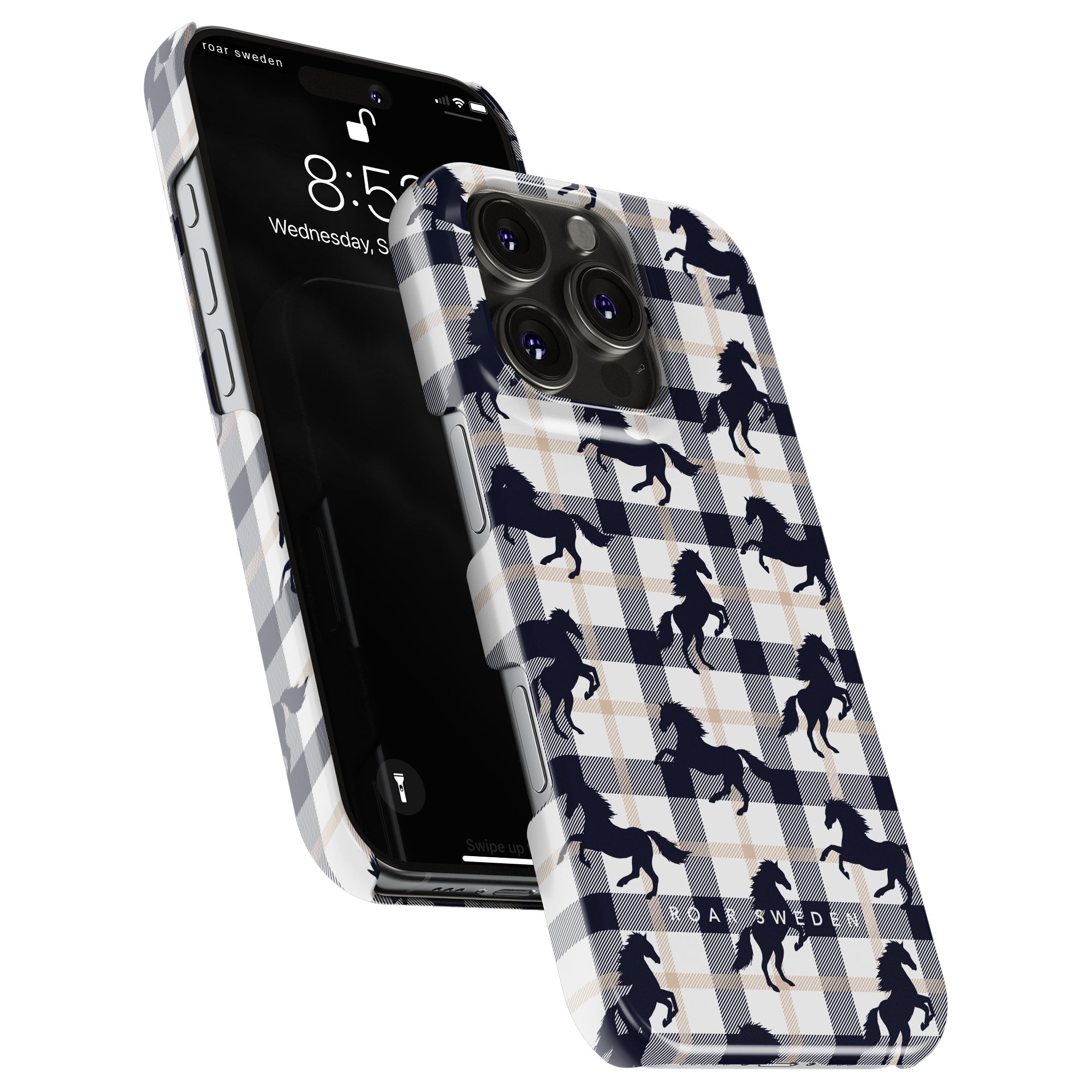 Plaid Horse White - Slim case