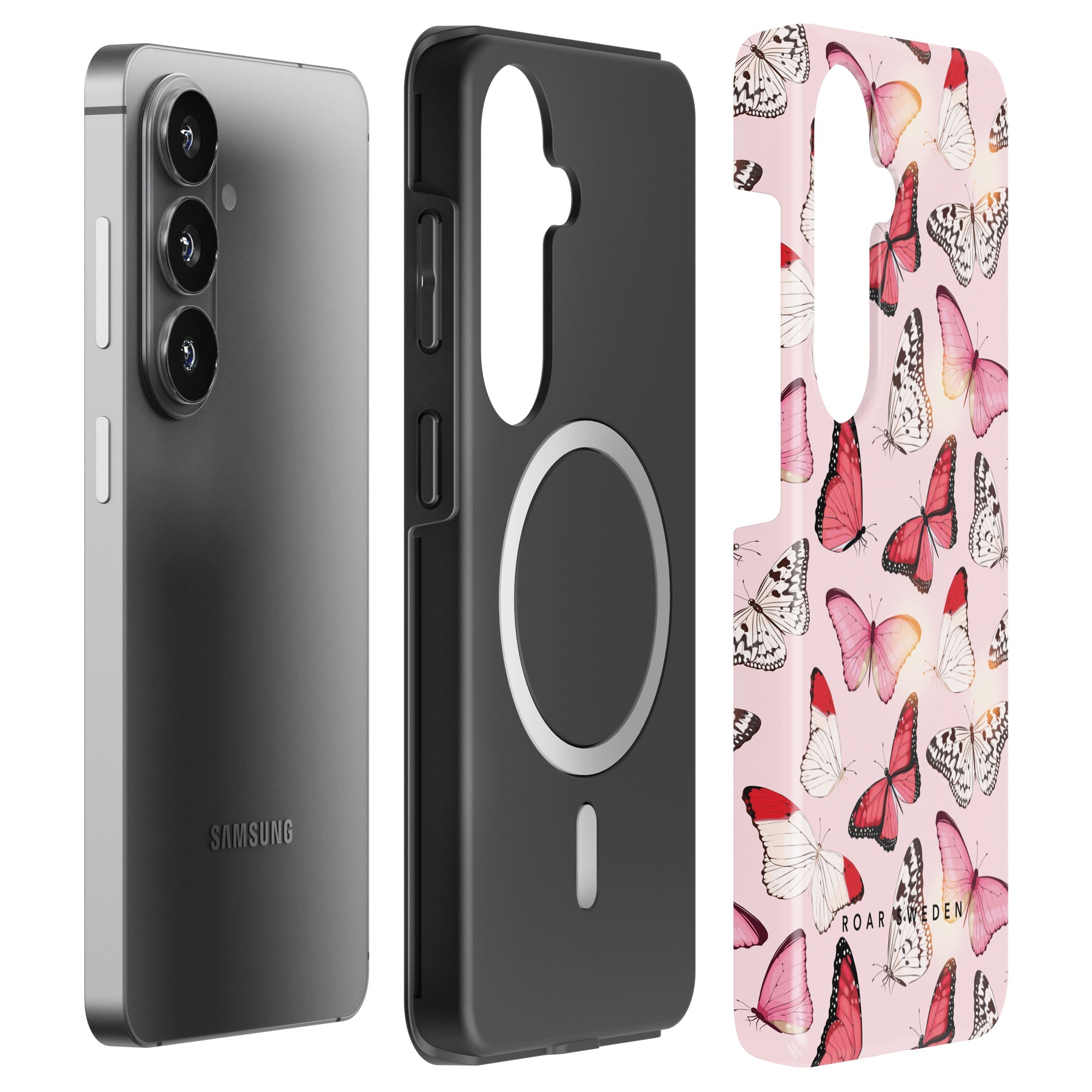 Rosy Butterflies - Magnetic Tough Phone Case - Roar Sweden