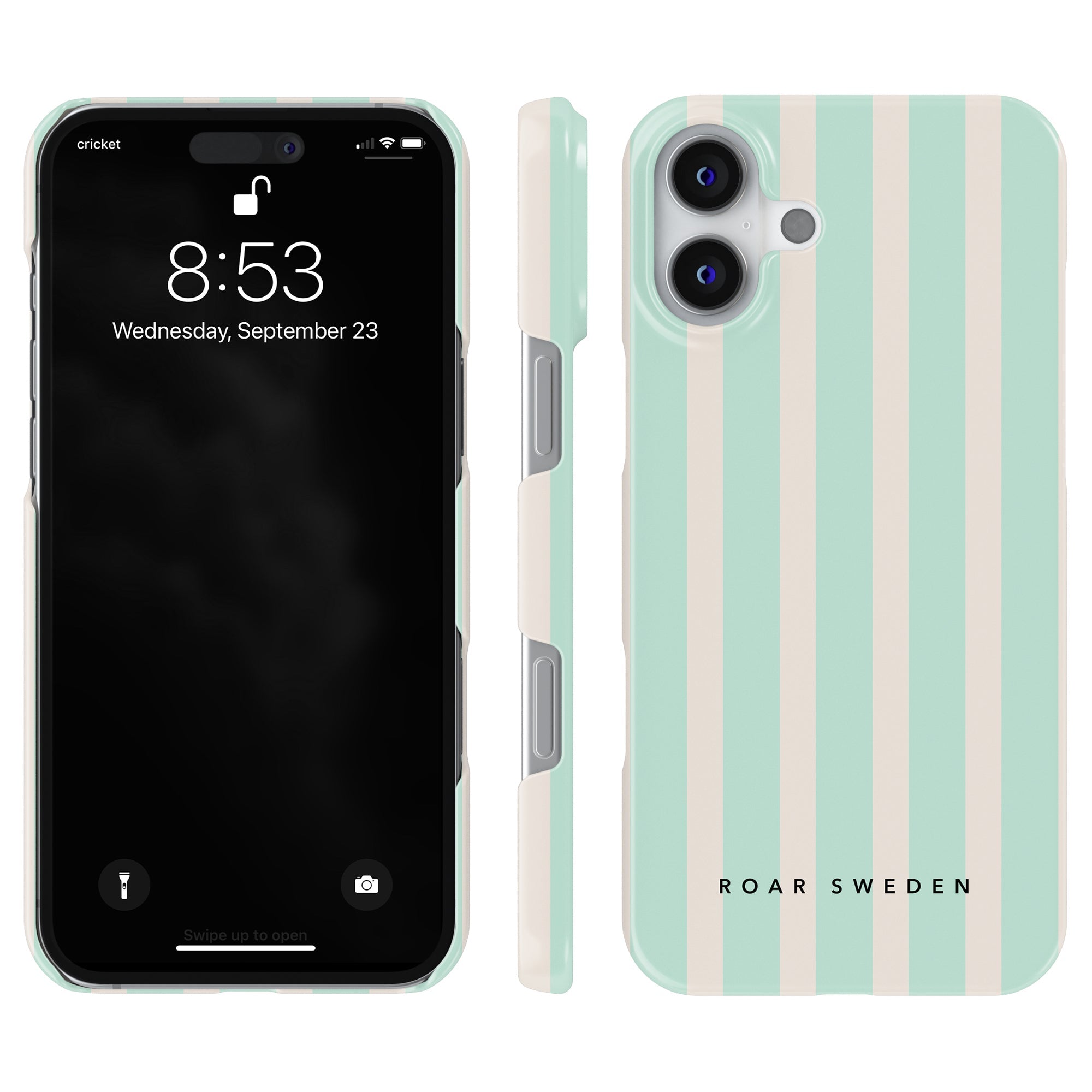 Slim mobilskal – Seafoam Stripes