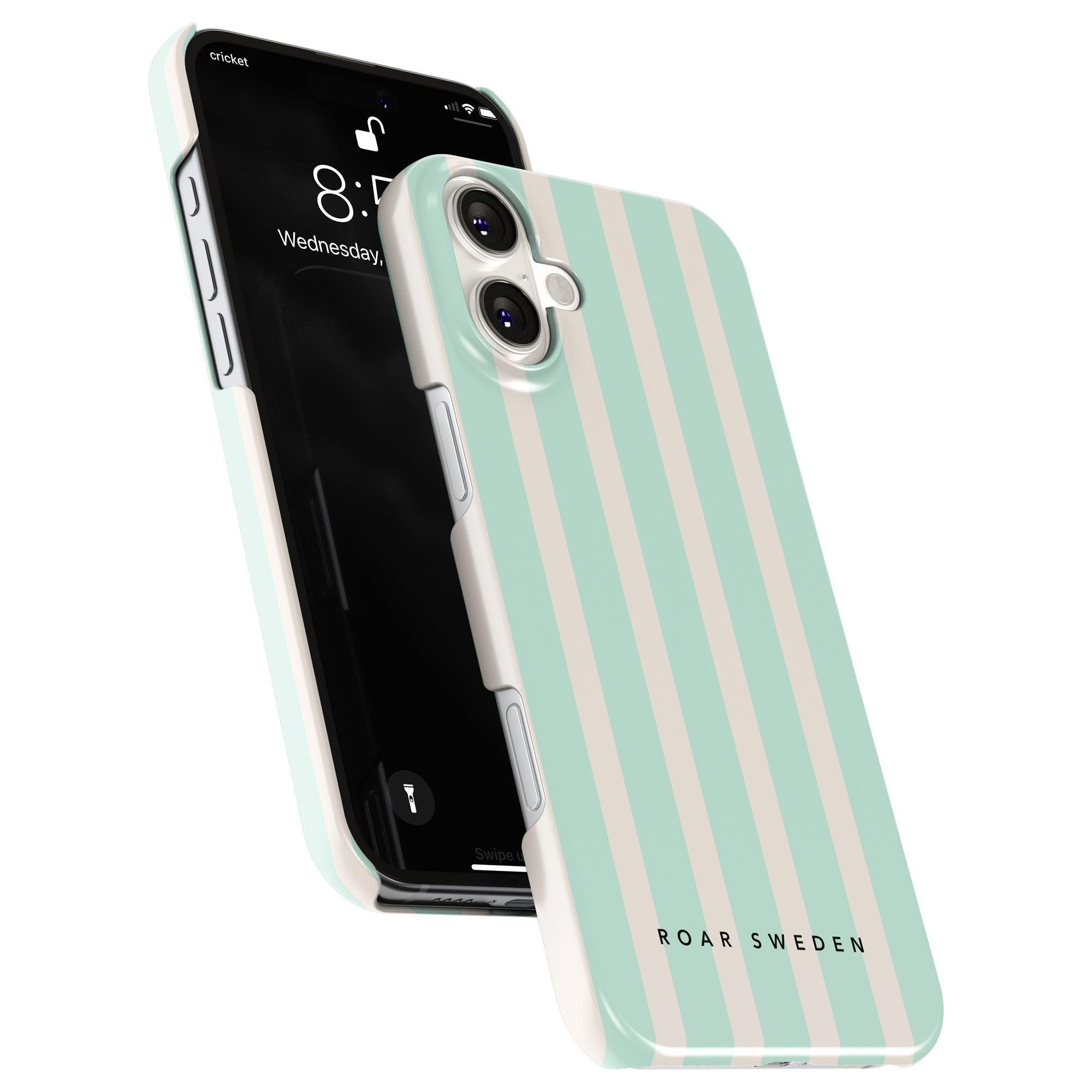 Slim mobilskal – Seafoam Stripes