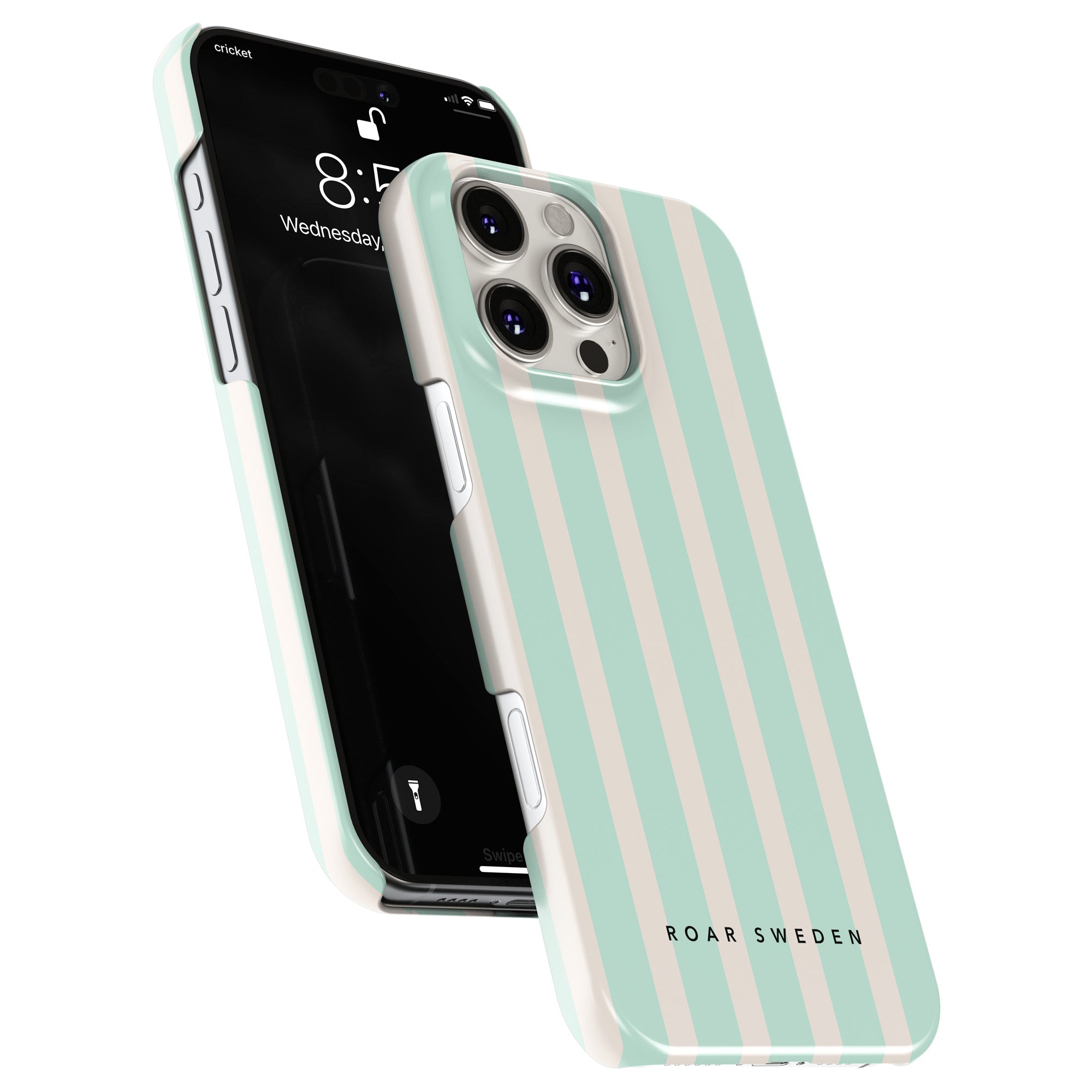 Slim mobilskal – Seafoam Stripes