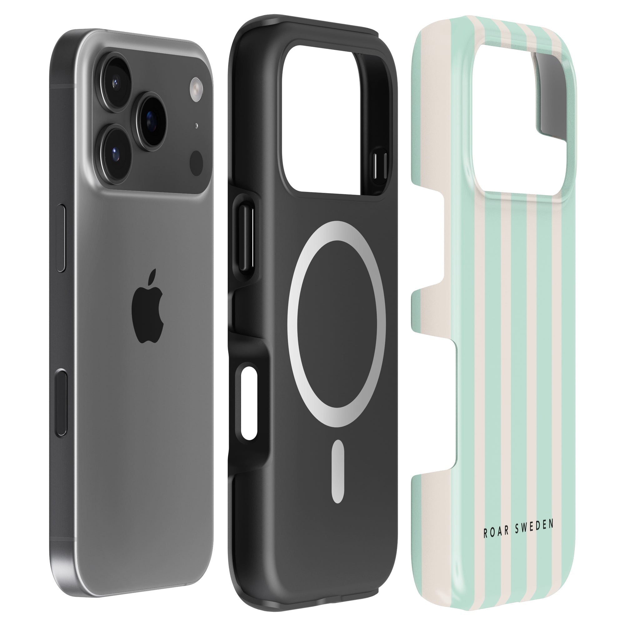 Seafoam Stripes - Magsafe Tough Case - Roar Sweden